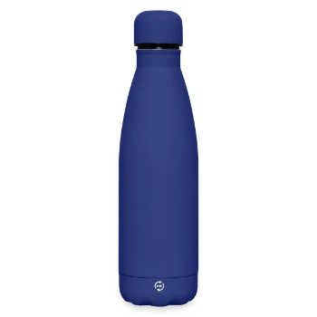Matte Insulated Water Bottle 500 ml - dark blue  - Front
