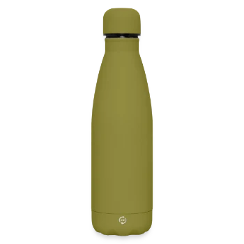 Bouteille isotherme SOFT TOUCH 500 ml - vert olive  - Devant