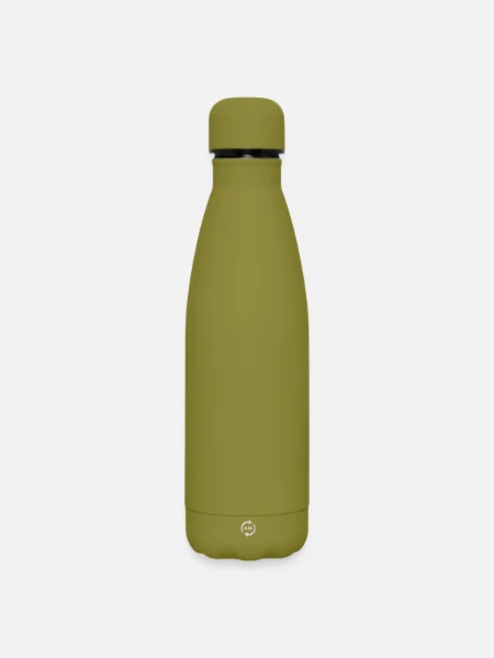 Bouteille isotherme SOFT TOUCH 500 ml - vert olive  - Devant