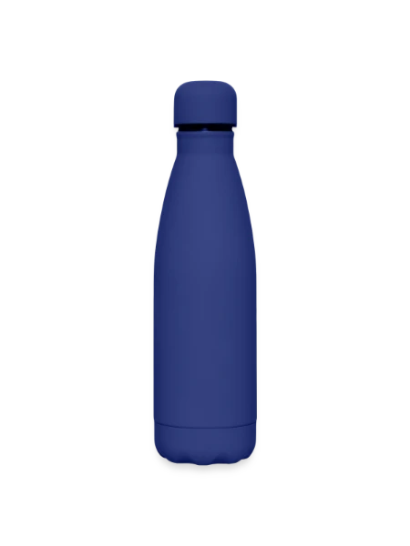 Matte Insulated Water Bottle 500 ml - dark blue  - Back