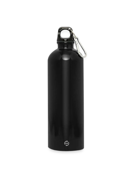 Water Bottle with carabiner 750 ml - black - Front