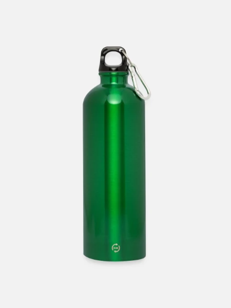 Water Bottle with carabiner 750 ml - kelly green - Front