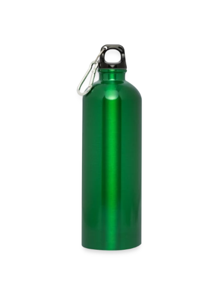 Water Bottle with carabiner 750 ml - kelly green - Back