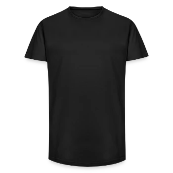 T-shirt coupe longue homme - noir - Devant - AI Model Male 185 light (185cm)
