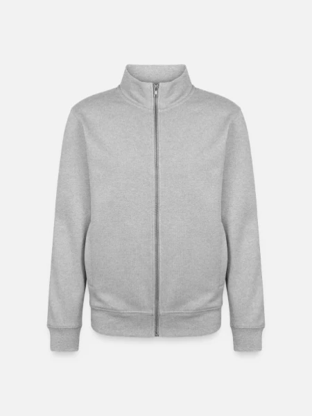 Unisex Organic Zip Sweatshirt by Stanley/Stella - heather grey - Front