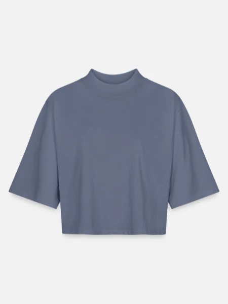 Boxy Women's Recycled 1/2 Sleeved T-Shirt by Stanley/Stella - blue grey  - Front