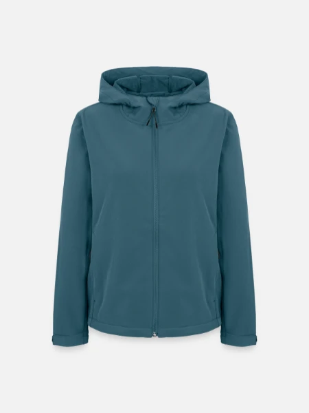 Veste softshell femme recyclée Stanley/Stella - bleu pétrole foncé - Devant