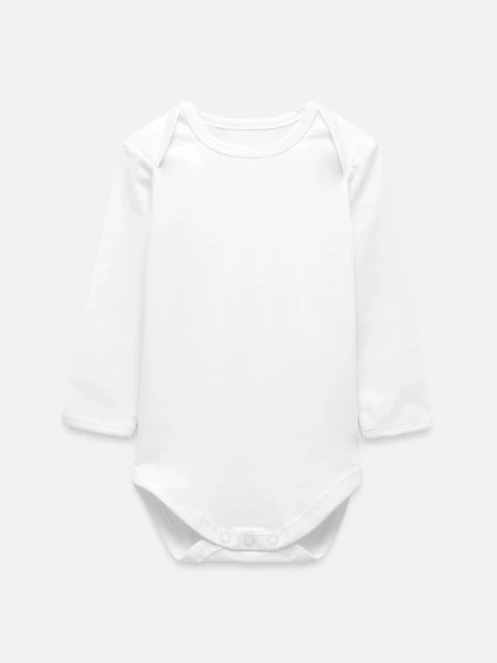 Baby Organic Langarmbody - Weiß - Vorne