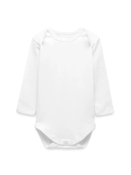 Baby Organic Long-Sleeved Bodysuit - white - Front