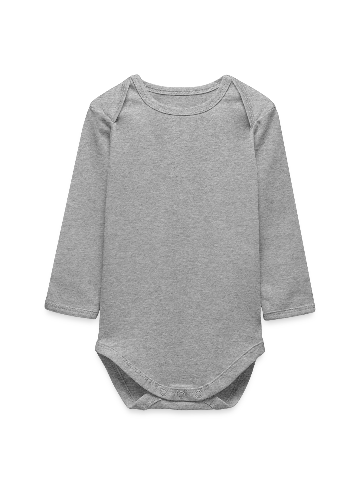 Baby Organic Long-Sleeved Bodysuit - heather grey - Front