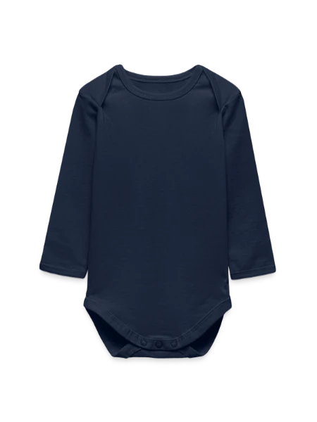 Baby Organic Long-Sleeved Bodysuit - navy - Front
