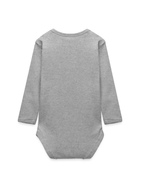 Baby Organic Long-Sleeved Bodysuit - heather grey - Back