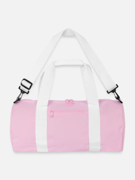 Recycled Duffel Bag - pink/white - Front