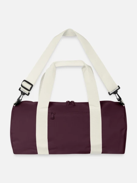 Recycled Duffel Bag - burgundy/off white - Front