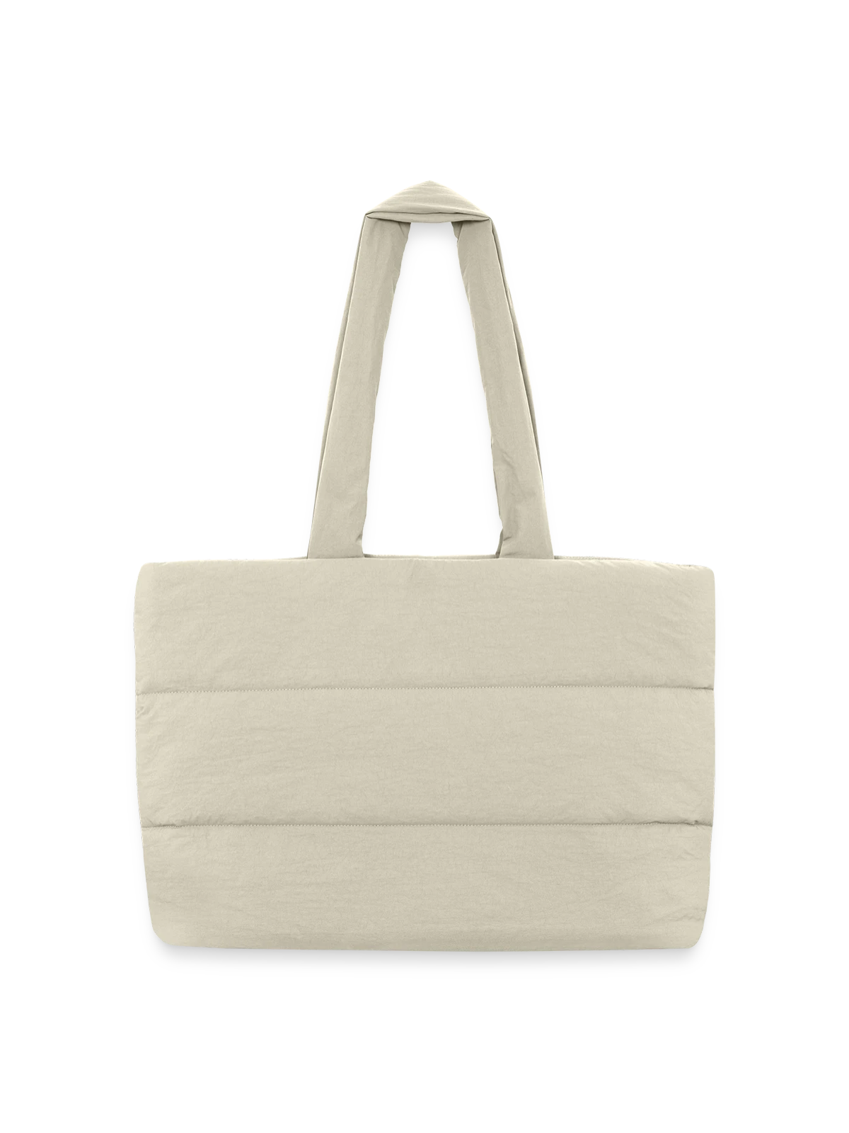 Sac shopping matelassé - blanc naturel - Devant