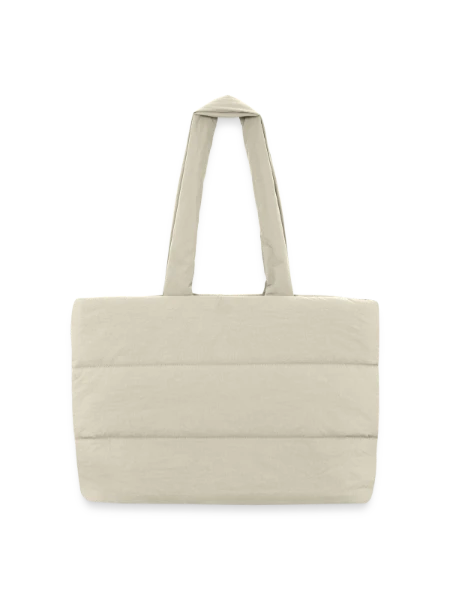 Sac shopping matelassé - blanc naturel - Devant