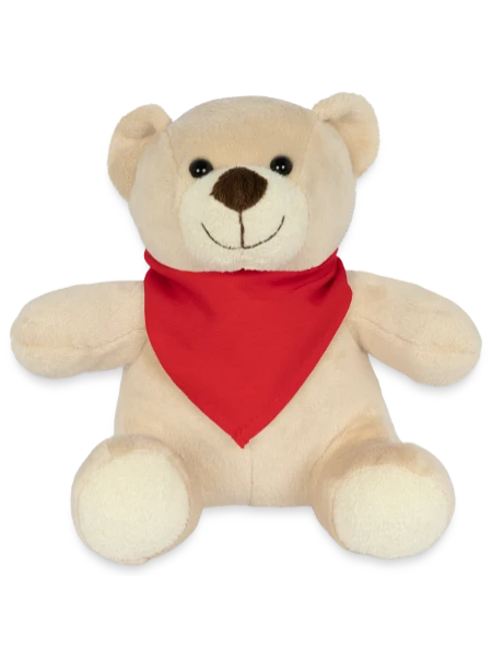 Plüschtier Teddy 20 cm mit Bandana - Rot - Vorne