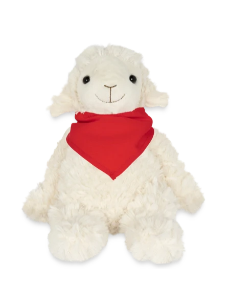 Plüschtier Schaf 20 cm mit Bandana - Rot - Vorne
