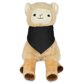 Plüschtier Lama 30 cm mit Bandana - Schwarz - Vorne