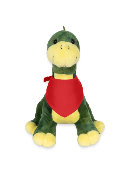 Plüschtier Dino Tino 19 cm mit Bandana - Rot - Vorne