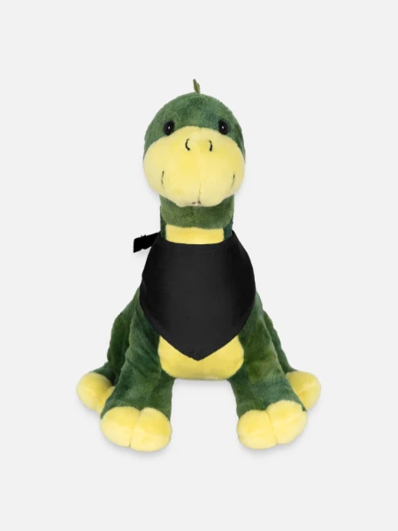 Plüschtier Dino Tino 19 cm mit Bandana - Schwarz - Vorne