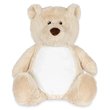 Plüschtier Teddy 32 cm - Weiß/Mittelbraun - Vorne