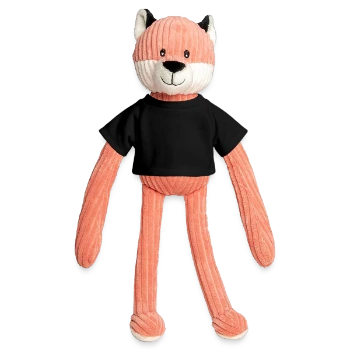 Plüschtier Fuchs 36 cm mit T-Shirt - Schwarz - Vorne