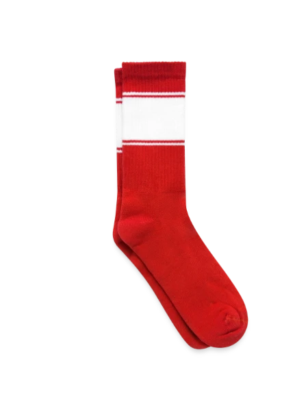 Farbige Tennissocken - Weiß/Rot - Rechts