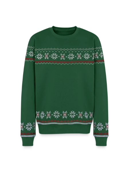 Unisex Premium Organic Weihnachtspullover - Flaschengrün - Vorne