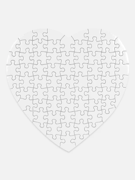 Herz-Puzzle 19 x 19 cm - Weiß - Vorne