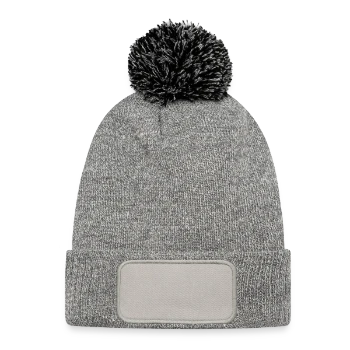 Strick Patch Beanie mit Bommel