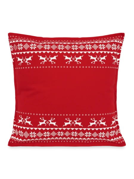 Weihnachts-Kissenbezug 45 x 45 cm - Natur/Rot - Vorne