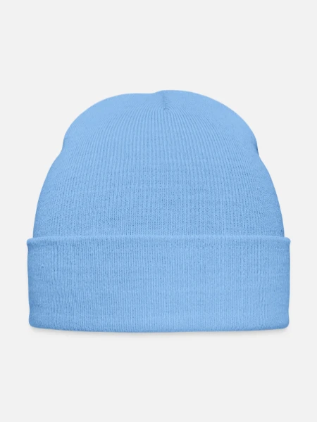 Embroidered Winter Hat - sky blue - Front