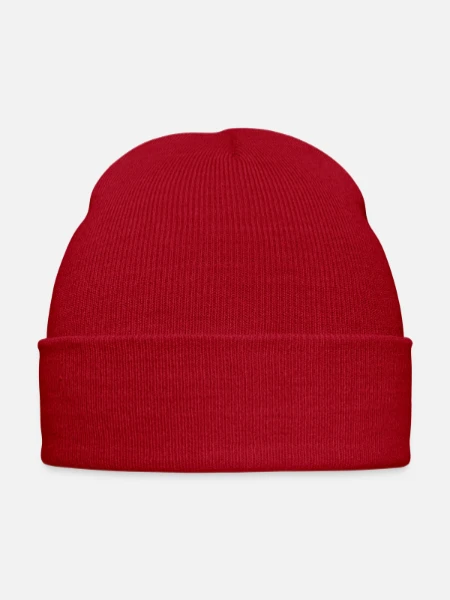 Embroidered Winter Hat - classic red - Front