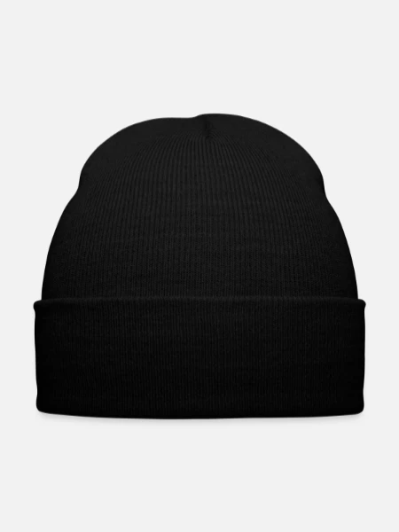 Embroidered Winter Hat - black - Front