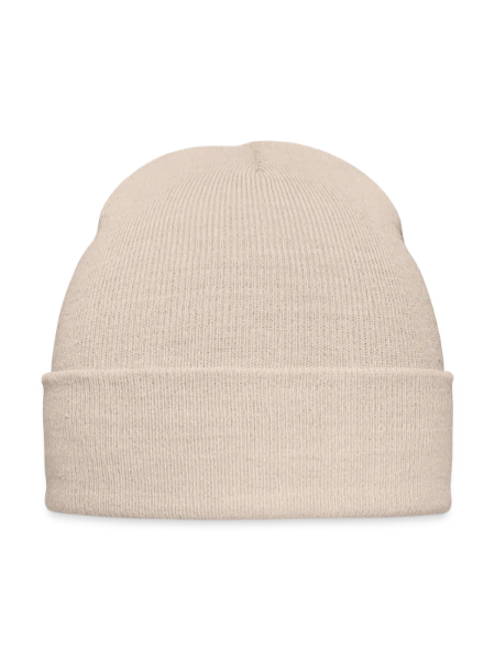 Embroidered Winter Hat - beige - Front