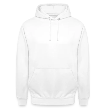 Unisex Aktions-Hoodie - Weiß - Vorne - AI Model Female 172 dark (172cm) & AI Model Male 185 dark (185cm)