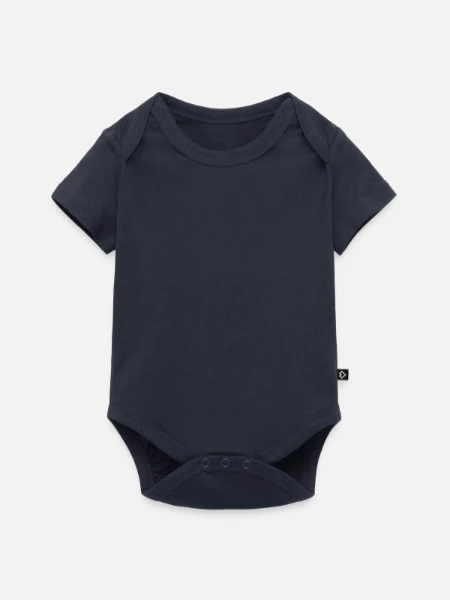 Premium kortærmet baby-body  - navy - Foran