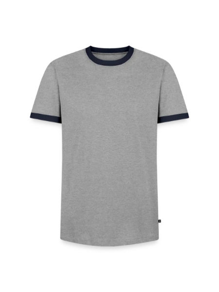 Men's Ringer Shirt - grey/navy  - Front