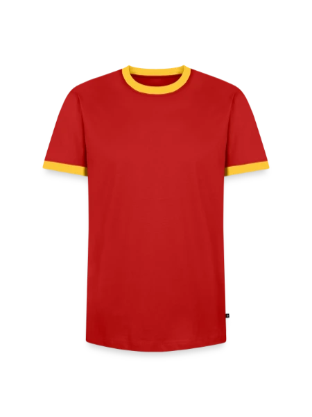 T-shirt contrasté Homme - rouge/jaune  - Devant