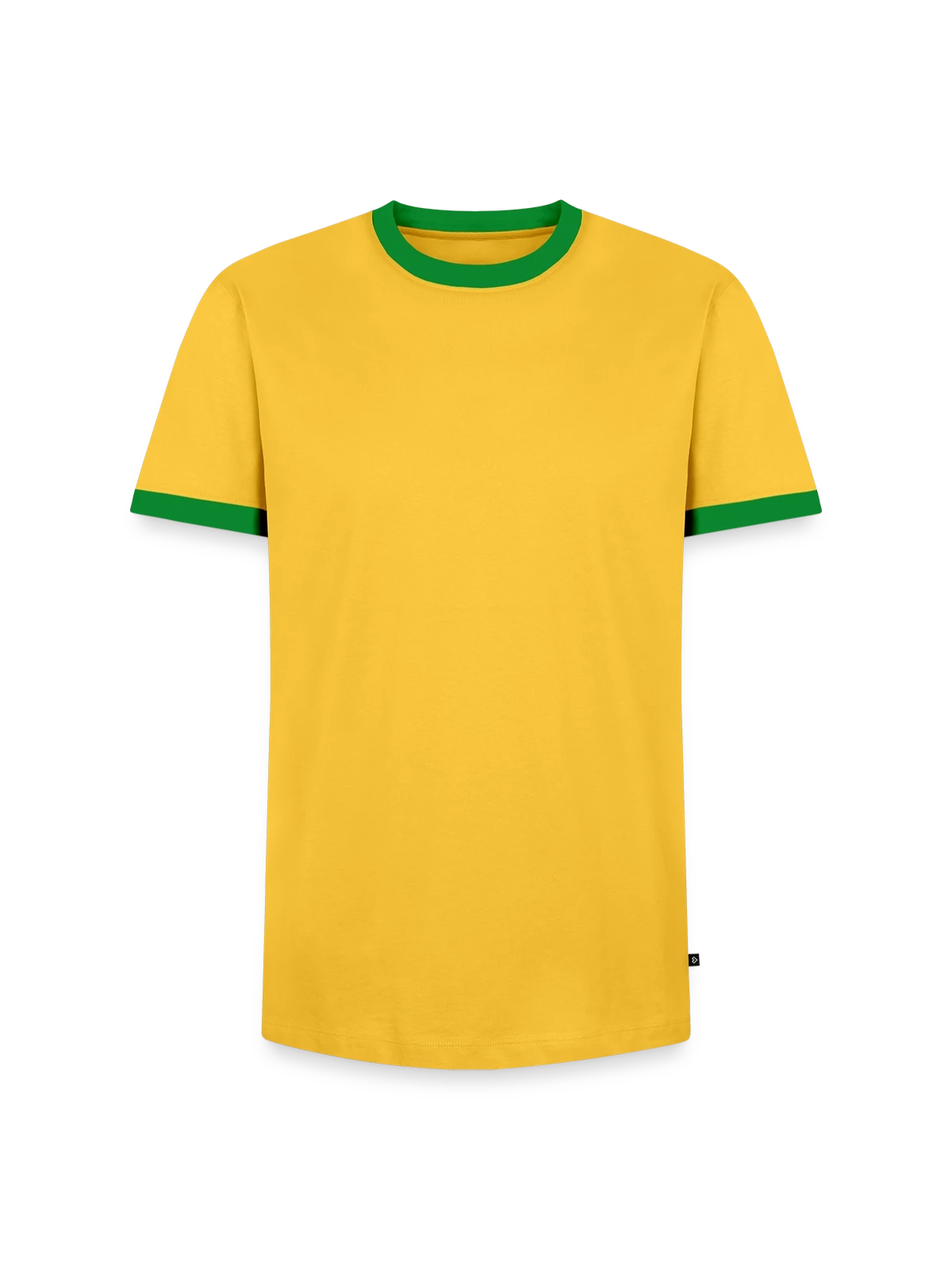 Männer Kontrast-T-Shirt - Gelb/Grün  - Vorne