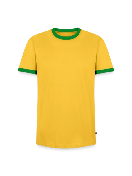 T-shirt contrasté Homme - jaune/vert  - Devant