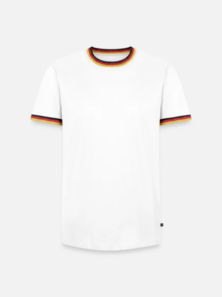 T-shirt contrasté Homme - blanc/tricolore - Devant