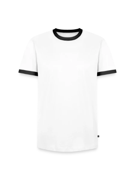 T-shirt contrasté Homme - blanc/noir - Devant