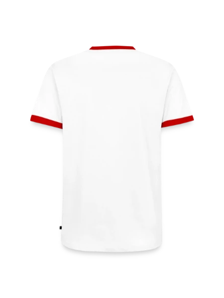 Men's Ringer Shirt - white/red  - Back
