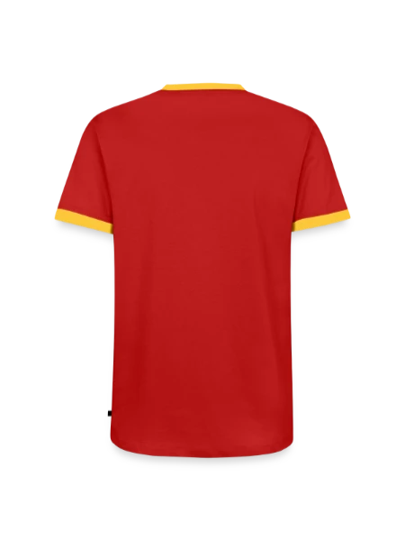 Men's Ringer Shirt - red/yellow  - Back
