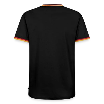 Men's Ringer Shirt - black/tricolour - Back - AI Model Male 185 light (185cm)
