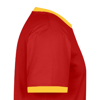 Männer Kontrast-T-Shirt - Rot/Gelb  - Rechts - AI Model Male 178 dark (178cm)