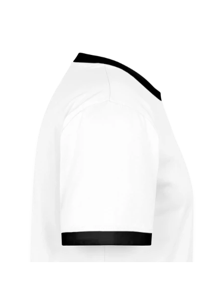 Kontrast-T-shirt herr - vit/svart - Höger