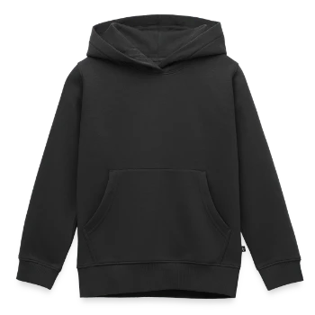 Sweat Premium à capuche enfant bio - noir - Devant - AI Model Kid Male (0cm)